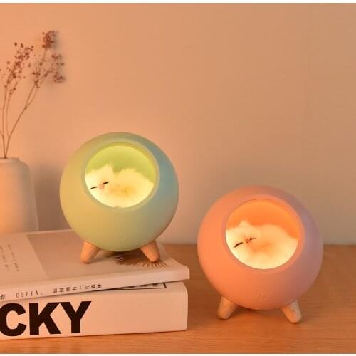 Creative Night Light Small Pet House Atmosphere Lamp Cute Cat Bedroom Table Lamp Adjustable Brightness Children Sleeping Light