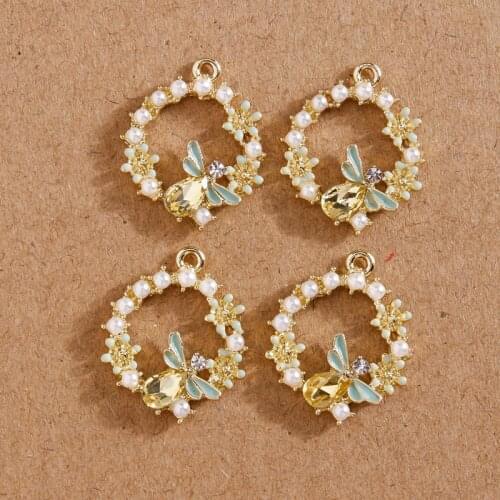 4pcs 16*19mm Fashion Alloy Flower Butterfly Charms for Jewelry Making Pendants Necklaces Bracelets Handmade Craft Accessories