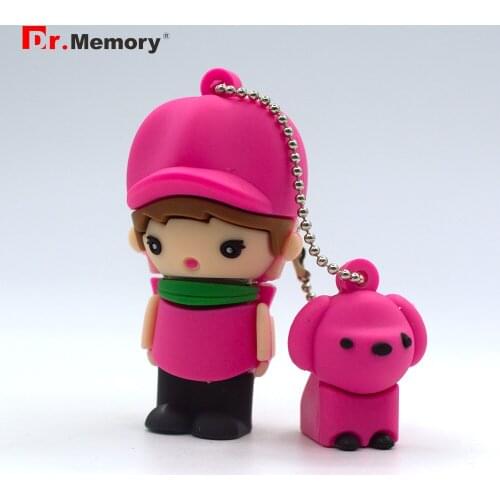 Cartoon Girl/Boy Usb Flash Drive 64GB Usb Memory Stick 32GB Mini Pen Drive 4GB 8GB 16GB Mini Flash Memory Burning Goods Usb Key