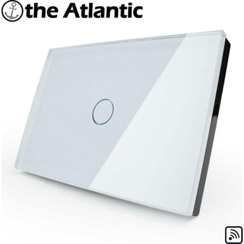 Remote Control Glass Panel Wall Switch, US/AU Standard, Light Home 1 Gang 1 Way , Remotely Controlled