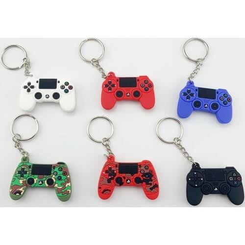 New 1PC 4Colors PVC Game Machine Keychain & Keyring Cute Gamepad Joystick Key Chain PS4 Game Console Keychains Bag Car Hanging