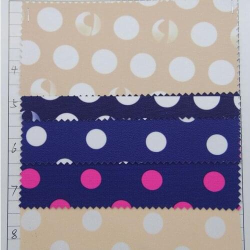 Wholesale polka dots PU leather fabric synthetic leather material factory artificial leather waterproof