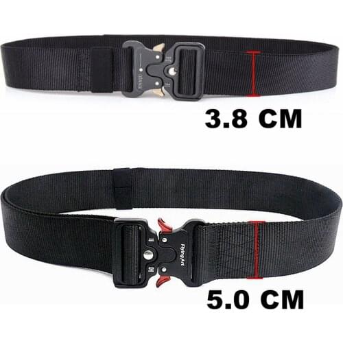 Military Tactical Belt Mens Heavy Duty Army Training Security Waist Strap Automatic Metal Buckle Nylon Belts 3.8CM 5.0CM Width
