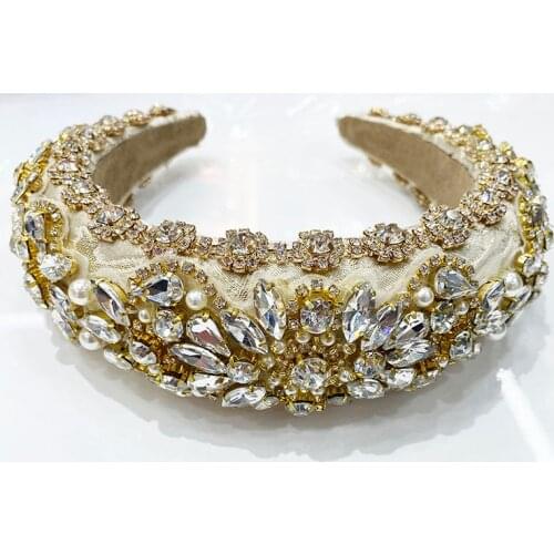 Luxury New Gemstone Headbands Fashion Luxury Rhinestone Sponge Hairbands For Women Shiny New Hair Bands