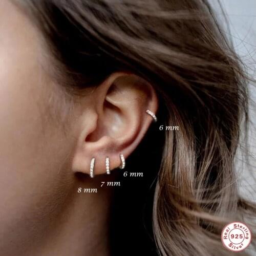 Luxury Small Stud Earrings 925 Sterling Silver Round Circle Earring for Women Men Party Wedding Aretes Charm Jewelry Gifts