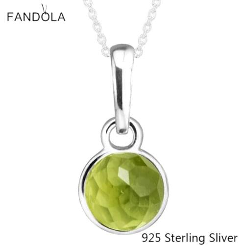 CKK 925 Sterling Silver August Droplet, Peridot Charms Original Beads Jewelry Fits For Bracelets & Bangle