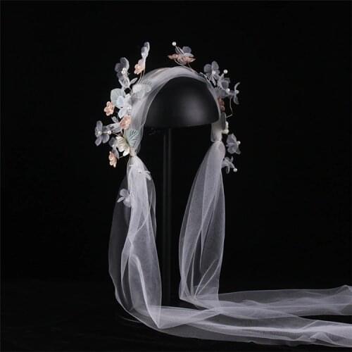 Bride Headwear Fresh Three-Dimensional Flower Veil Hair Band Wedding hair Ornament