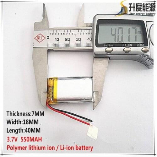 1pcs [SD] 3.7V,550mAH,[701840] Polymer lithium ion / Li-ion battery for TOY,POWER BANK,GPS,mp3,mp4,cell phone,speaker
