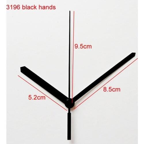 100sets S Shaft Clock Hands 3196#black (just hands) Metal Aluminum DIY Hands Quartz Clock Accessory High quality DIY Clock kits
