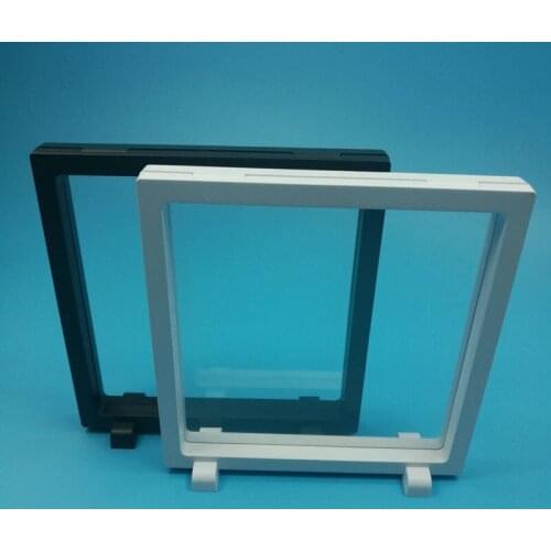 100pcs 18*18cm Black White Suspended Floating Display Case Jewellery Coins Gems Artefacts Stand Holder Box ZA5054