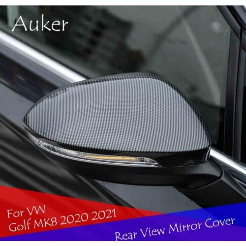 Car Rearview Mirror Cover Protective Sticker Trim Garnish ABS Chrome For VW Golf 8 mk8 2020 2021 Accessories