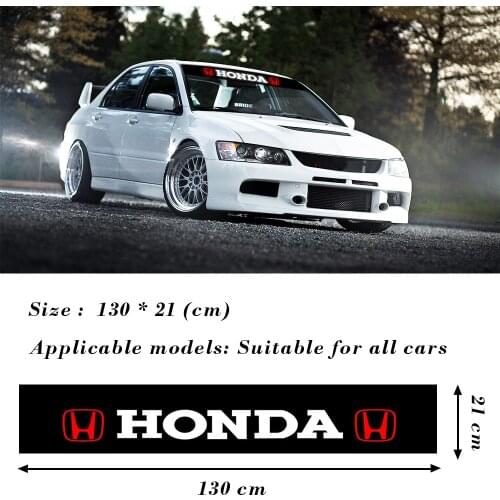 Car Front Rear Sunshade Windshield Banner Reflective Decal Stickers For Honda Mugen Power Civic Accord CRV Hrv Fit Jazz Styling
