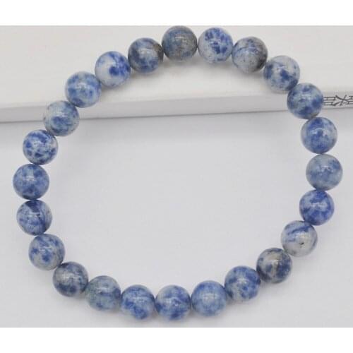 8MM Brazilian Sodalite Round Beads GEM Bracelet Bangle Stretch 8 Inch Jewelry G558