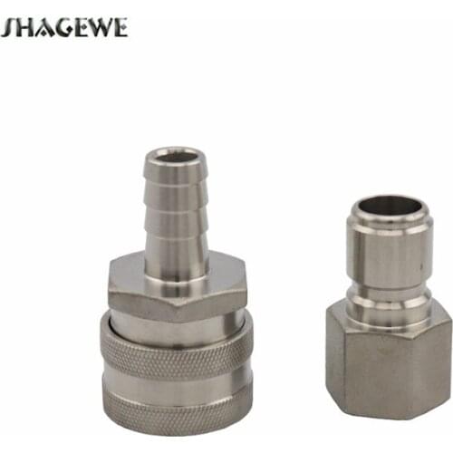 Stainless Steel Quick Disconnect Male QD-1/2" Female NPT and Hose Barb for Beer Kettle Mash Pump Wort Chiller Homebrew Fitting