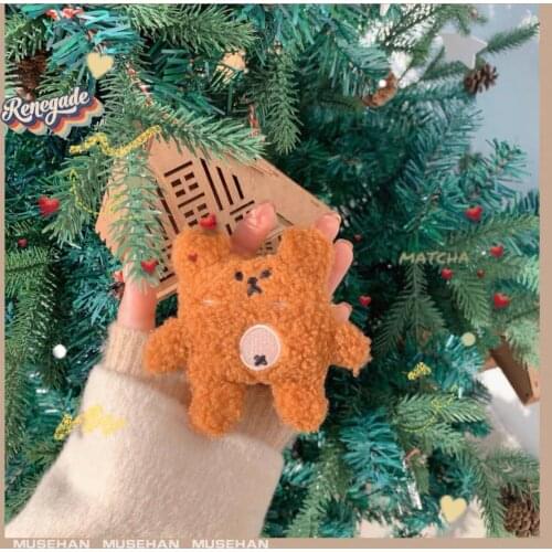 Plush Bear Case for Apple Airpods 1 2 pro Bluetooth Earphone Charge Case Protective Cases Skin Accessories Headphones Case