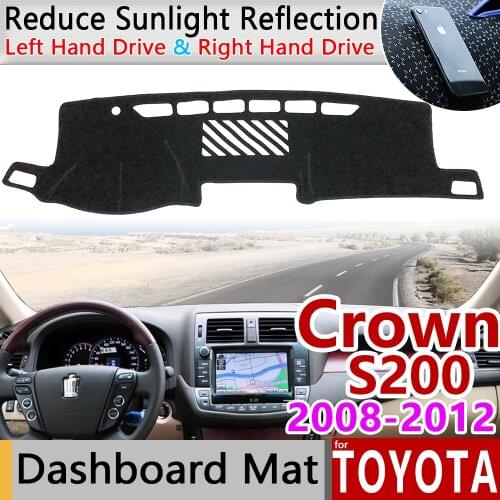 For Toyota Crown Royal S200 2008~2012 Anti-Slip Mat Dashboard Cover Pad Sunshade Dashmat Carpet Car Accessories 2009 2010 2011