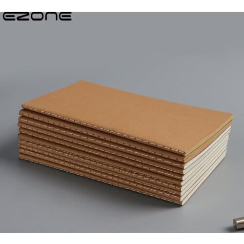 EZONE 2PCS Fresh and simple Notebook Creative Kraft Paper Students' Exercise Book Diary Book Notepad School Office Stationery