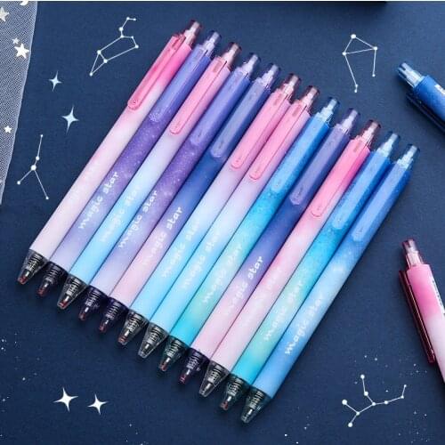 48 Pcs Cute Starry Sky Gel Pen 0.5mm Quick Dry Large Capacity Gel-Ink Pen Korea Stationery Kawaii Pen School Supplies Girls Gift