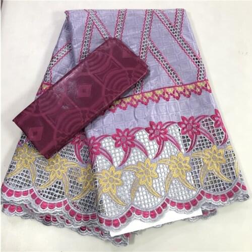 Hot Sale 100% Cotton Embroidery Bazin Riche Brocade Lace Fabric with Stones African Bazin Brode Lace Fabric for Women Dress