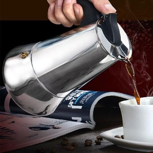 4/6Cup Coffee Maker Pot Espresso Latte Percolator Electric Stove Home Office Kitchen Supplies