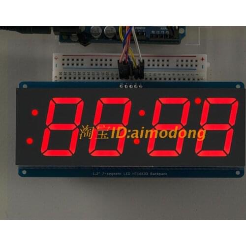 Red 1.2' 4 Digit 7 Seven Segment LED Display Clock IIC time uno r3