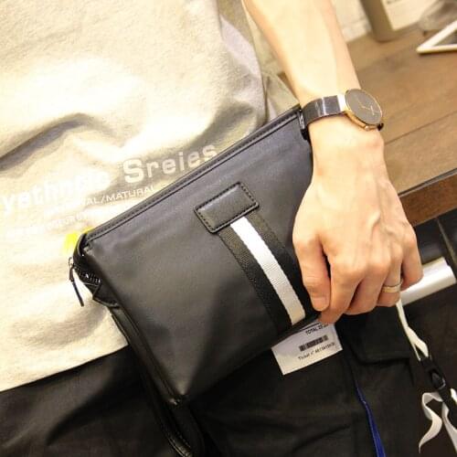 LEBSGE Fashion Mens Clutch Bag High Quality Pu Leather Black Classic Envelope Pocket Coin Purse Phone Wrist bag