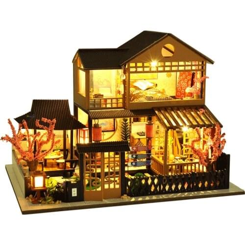 New DIY Wooden Dollhouse Yingtingju Architecture Doll Houses Mininatures With Furniture Toys For Children Friend Birthday Gift