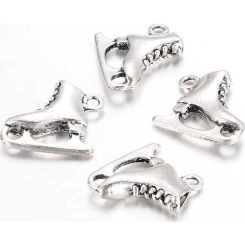 Pandahall Tibetan Style Alloy Pendants, Ice Skates, Lead Free , 18x16x5mm, Hole: 2mm; about 310pcs/1000g