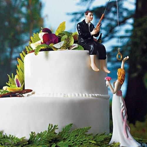 Resin Wedding Cake Topper Wedding Newlywed Bridal Groom Figure Cake Decoration WXV Sale