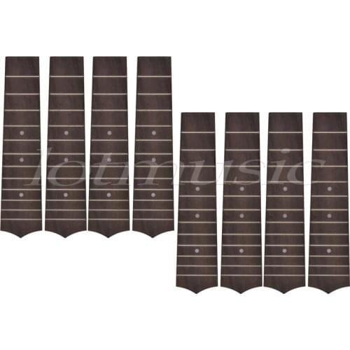 Fretted Ukulele Fretboard Fingerboard for 21 Inch Soprano Hawaii Guitar Parts Replacement 12 Fret Rosewood Pack of 8