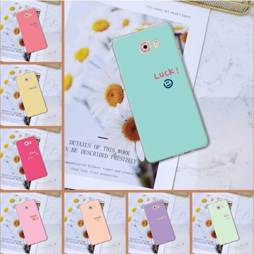 Pink Quote Simple Luck Yellow Happy Phone Case For Samsung Galaxy C5 C7 C8 Back Cover For Samsung Galaxy C5 C7 C9 Pro Case