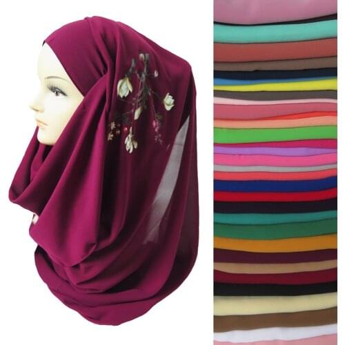 10pcs/lot Fashion Floral Print Scarf Bubble Chiffon Muslim Womens Shawl Hijab Long Wrap Headband 180cm x 75cm