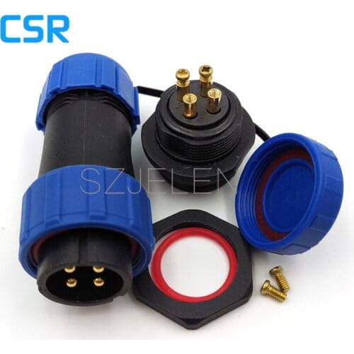SP2110, No need welding, 4 pin waterproof connector , 4 pin plug socket, LED waterproof power cable connector, IP68