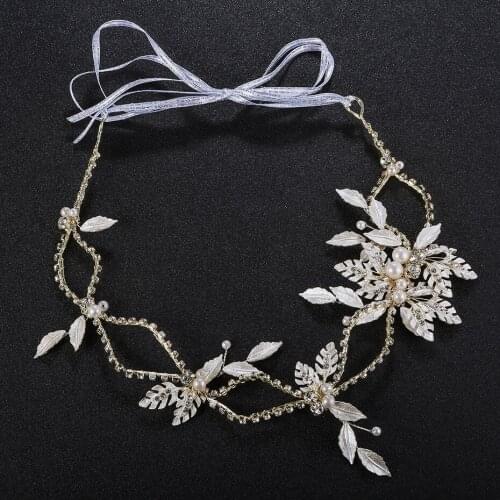 Rhinestone Women Tiara Wedding Headband Gold Hair Piece Bridal Leaf Crown Hair Accessories