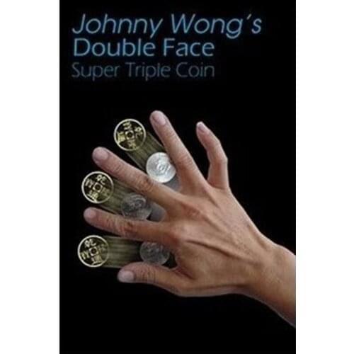 Double Face Super Triple Coin ( Gimmick) - Magic Tricks Mentalism Coin Close Up Stage Magic Props Illusion Fun