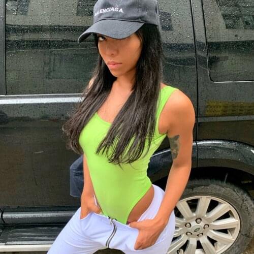 Light and tight bodysuit summer female nightclub casual sexy fluorescent ring chain sling jumpsuit women