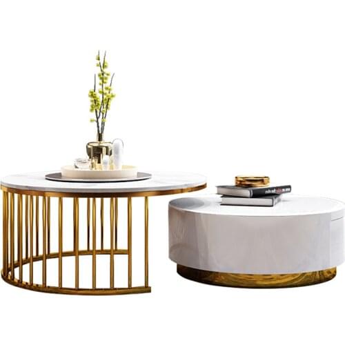 Light luxury coffee table simple apartment living room round Nordic marble coffee table