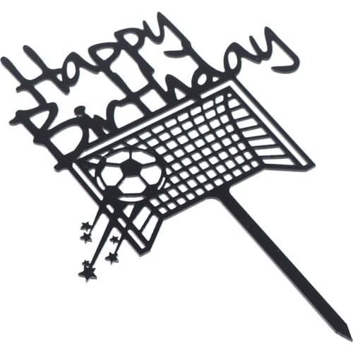 Cake Decorations Football Acrylic Cake Topper Creative Soccer Happy Birthday Cake Topper For Boys Birthday Sports Party