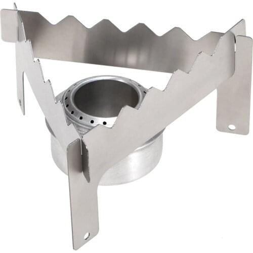 Outdoor Ultralight Folding Titanium Pot Stand with Aluminum Alloy Mini Alcohol Stove for Outdoor Camping Hiking Picnic