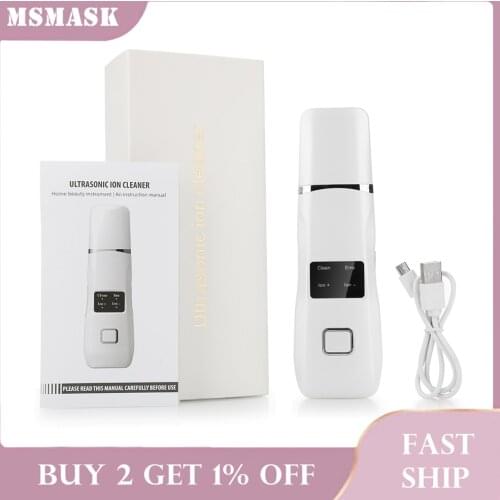 Ultrasonic Skin Scrubber Blackhead Remover Acne Pore Cleaner Ion Facial Cleansing Peeling Machine EMS Massager Face Lifting Tool