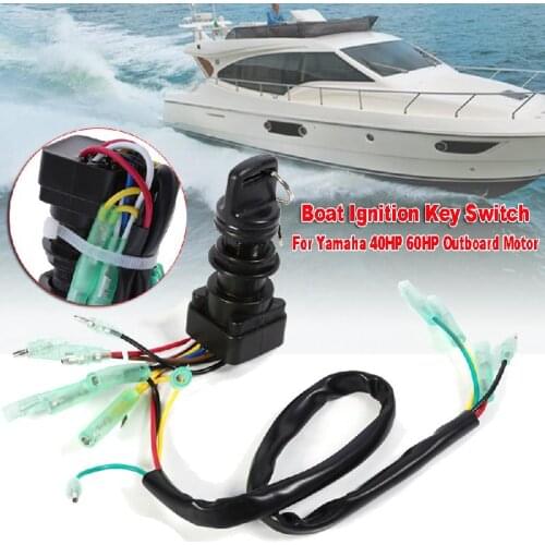 Universal Boat Ignition Key Switch Assembly For Yamaha 40HP 60HP Outboard Motor Replace 703-82510-42-00/703-82510-43-00 Marine