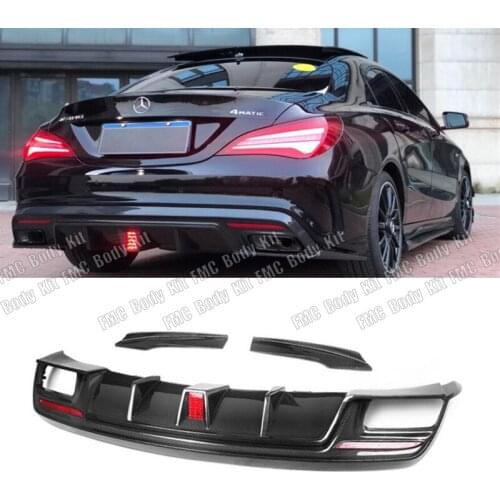 High Quality Real Carbon Fiber Rrar Bumper Trunk LIP Spoiler Diffuser For Mercedes-Benz CLA Class W117 2013-2019