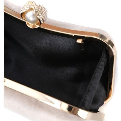 Women Evening Shoulder Bag Bridal Velvet Clutch Party Prom Wedding Crossbody Handbag Purse