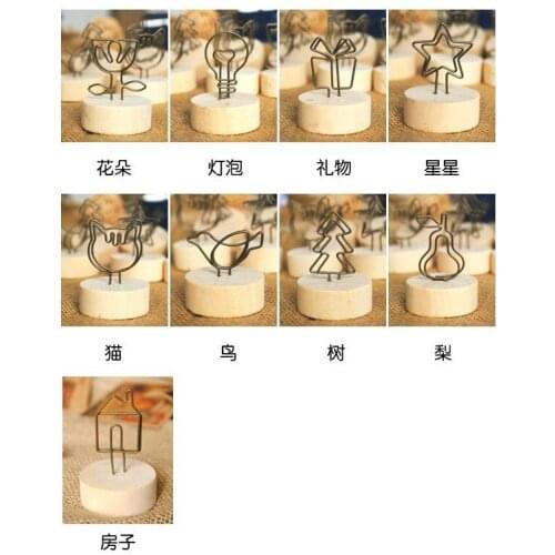 1pcs Round garden creative wood wrought iron notes clips message folder sticky clip 11 selection boxed