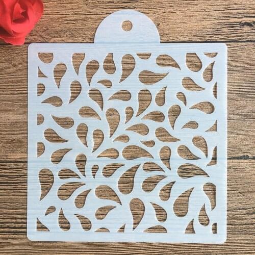 1pc 15 * 15cm mold DIY Pattern hollow template Stencils cake baking sugar powder sieve mold graffiti drawing tiles Stencils -3