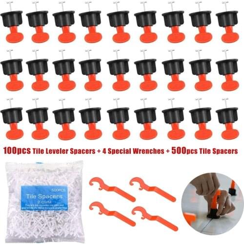 104pcs Tile Leveling System Kit Level Wedges Tile Spacers Flooring Wall Tile Spacer Carrelage Leveler Locator Spacers Plier