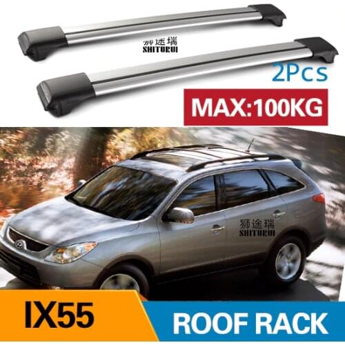 2Pcs Roof bars For HYUNDAI IX55 2008 - 2017 2012Aluminum Alloy Side Bars Cross Rails Roof Rack Luggage CUV SUV LED