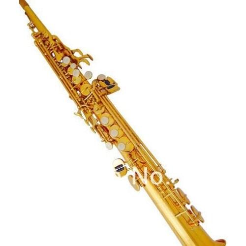 2016 New Arrival Direct Selling Bb Brass Gold Lacquer Saxofone Soprano Western Instruments, Saxophones One Tube Tone Assurance