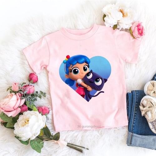 2021 Kids Girl T Shirt Pink Baby Rainbow Kingdom Tops Toddler Tees Clothes Children Clothing Cartoon T-shirt Short Sleeve