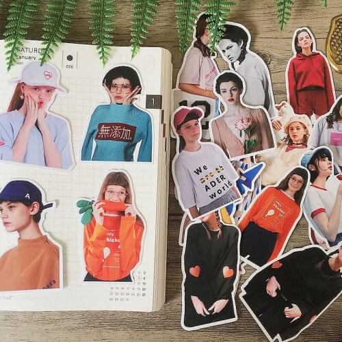 22PCS Fashion magazine ins Stickers Crafts And Scrapbooking stickers book Student label Decorative sticker DIY Stationery